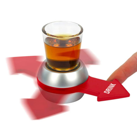 Jeu pour Apéro Spin The Arrow avec Verre à Shot et Flèche Tournante
