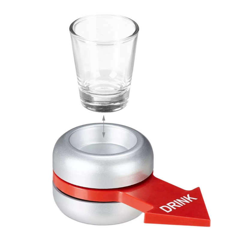 Jeu pour Apéro Spin The Arrow avec Verre à Shot et Flèche Tournante