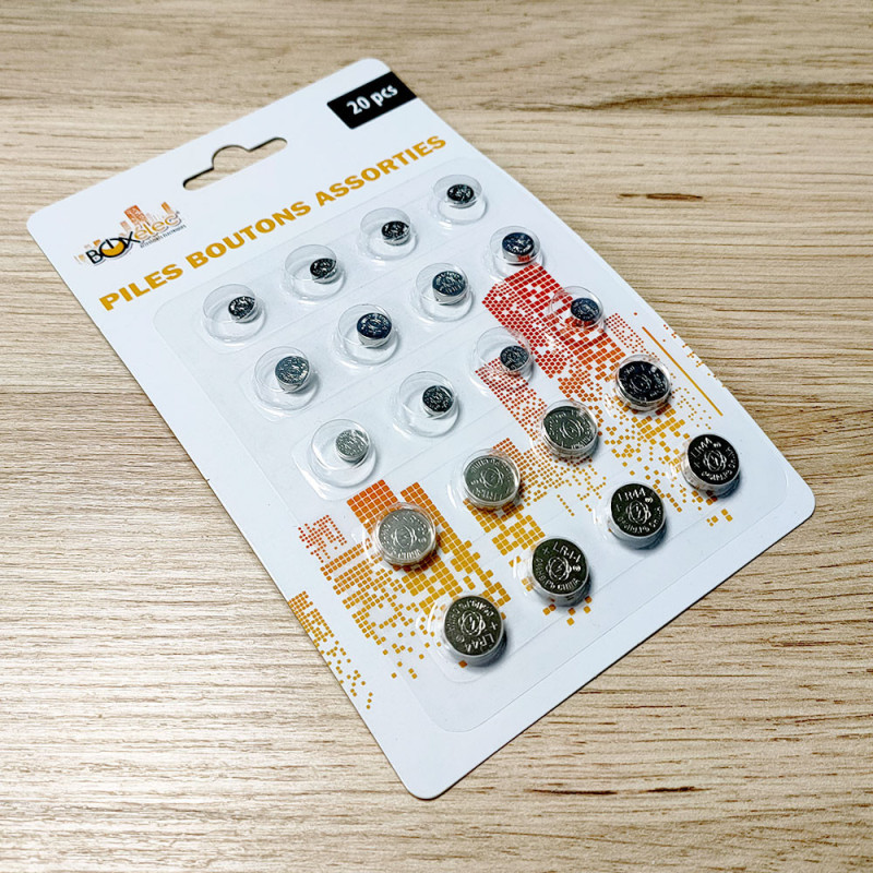 Pack de 20 Piles Boutons Assorties pour Appareils Multiples