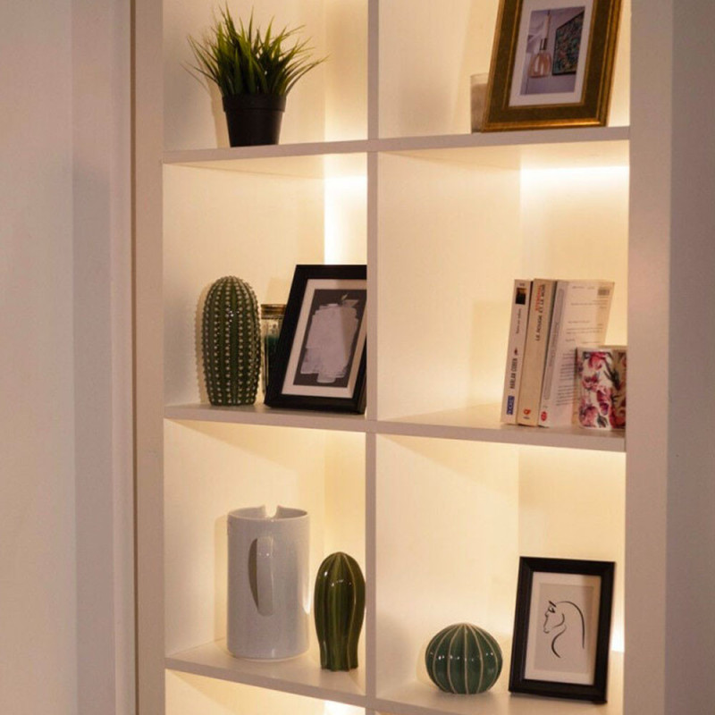 Ruban LED 1 mètre adhésif, lumière blanche, autonome et pratique