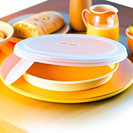 Boîte de Conservation Ronde 31 cm pour Crêpes, Tortillas et Pizza avec Couvercle - Couleur Aléatoire