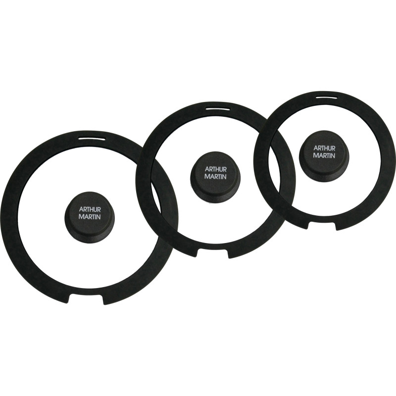 Lot de 3 Couvercles Universels Arthur Martin en Verre et Silicone (16-18-20 cm) pour Poêles et Casseroles