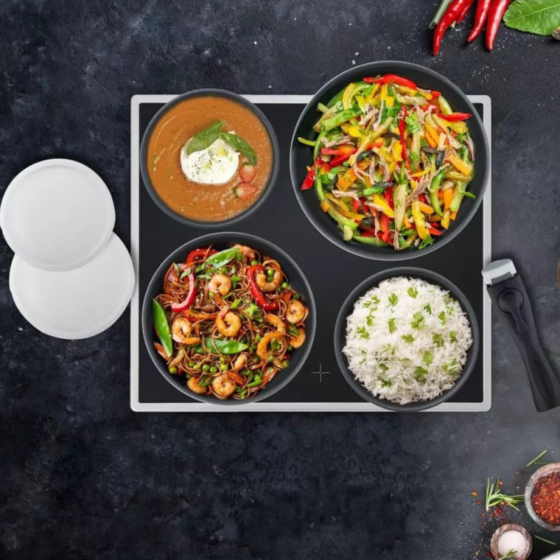 Batterie de Cuisine 15 Pièces Arthur Martin Poêles et Casseroles Gris Mat en Aluminium avec Accessoires