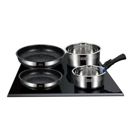 Batterie de Cuisine 15 Pièces Arthur Martin Poêles et Casseroles en Inox avec Accessoires