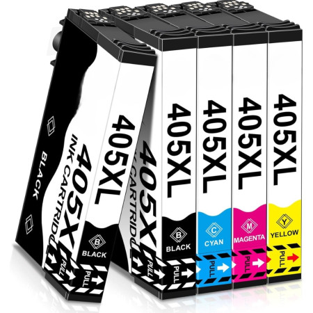 Pack de 5 Cartouches 405 XL Compatibles pour Imprimante EPSON 405 XL