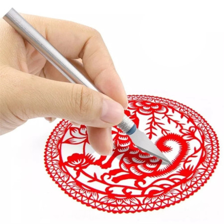 Set de Cutter de Précision avec 10 Lames Interchangeables et Boîte de Rangement pour Loisirs Créatifs