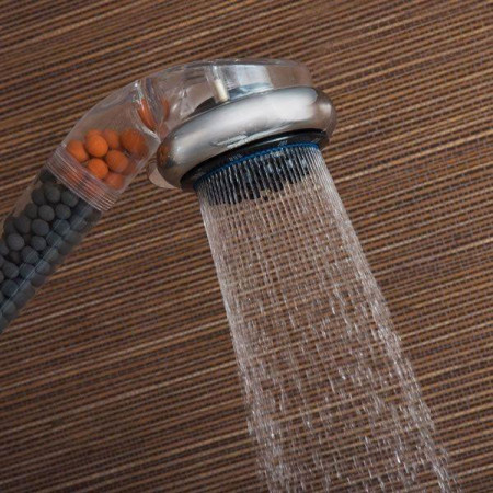 Pommeau Douche Douchette Spa Multifonction Tourmaline Germanium Eco Purifie Adoucit Eau