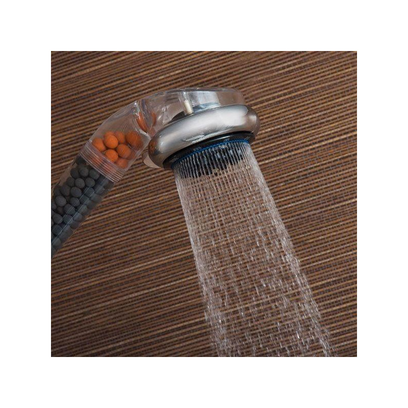 Pommeau Douche Douchette Spa Multifonction Tourmaline Germanium Eco Purifie Adoucit Eau