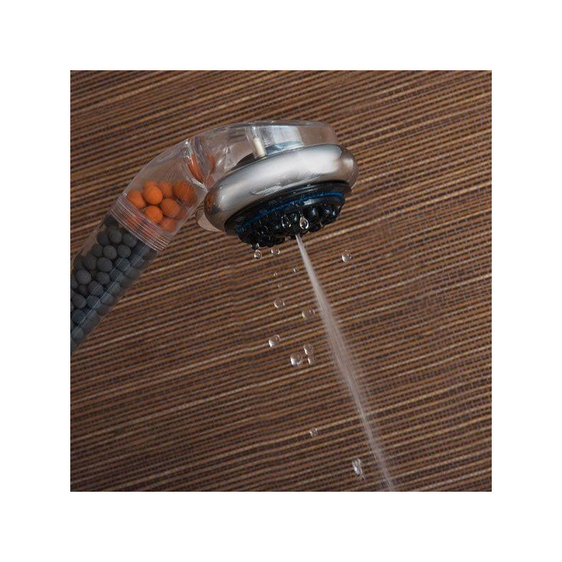 Pommeau Douche Douchette Spa Multifonction Tourmaline Germanium Eco Purifie Adoucit Eau