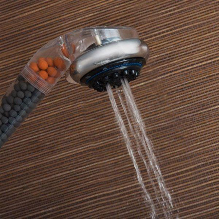 Pommeau Douche Douchette Spa Multifonction Tourmaline Germanium Eco Purifie Adoucit Eau