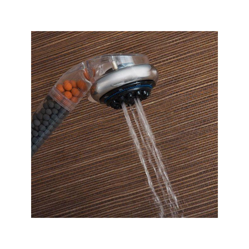 Pommeau Douche Douchette Spa Multifonction Tourmaline Germanium Eco Purifie Adoucit Eau