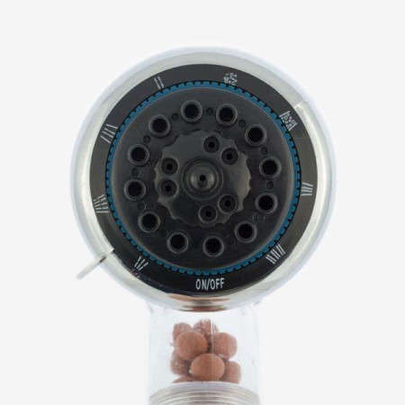 Pommeau Douche Douchette Spa Multifonction Tourmaline Germanium Eco Purifie Adoucit Eau