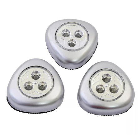 Lot de 3 Lampes LED à Poussoir sans Fil - Facile à Installer