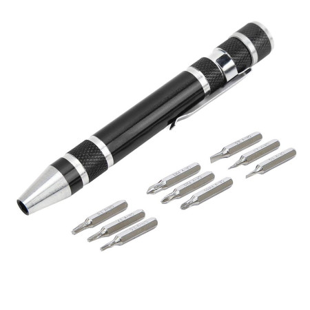 Stylo Tournevis Multifonctions de Precision 10 en 1 Magnetique et Portable