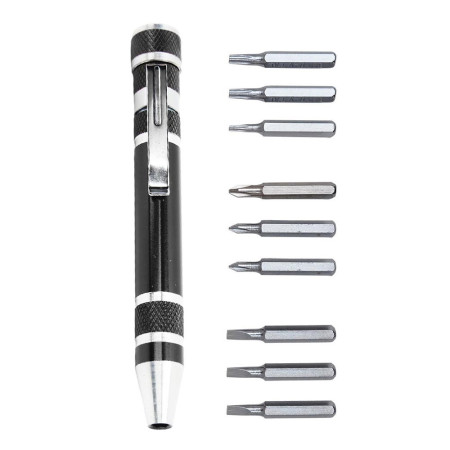 Stylo Tournevis Multifonctions de Precision 10 en 1 Magnetique et Portable
