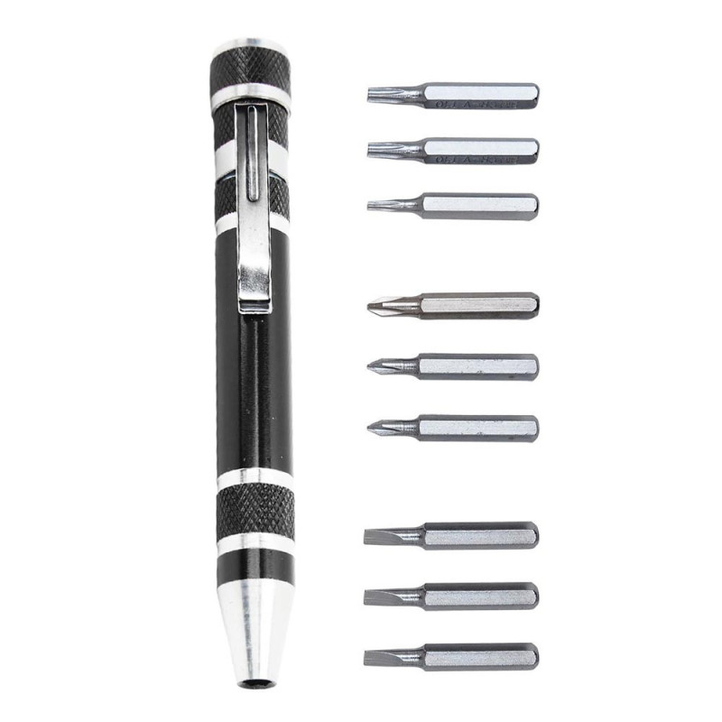 Stylo Tournevis Multifonctions de Precision 10 en 1 Magnetique et Portable