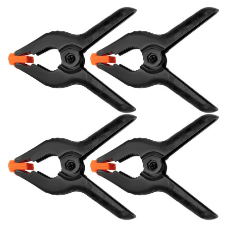 Pack de 4 Pinces à Ressort en Nylon Robuste Serre-Joint Polyvalent Pour Bricolage - Ouverture 75mm