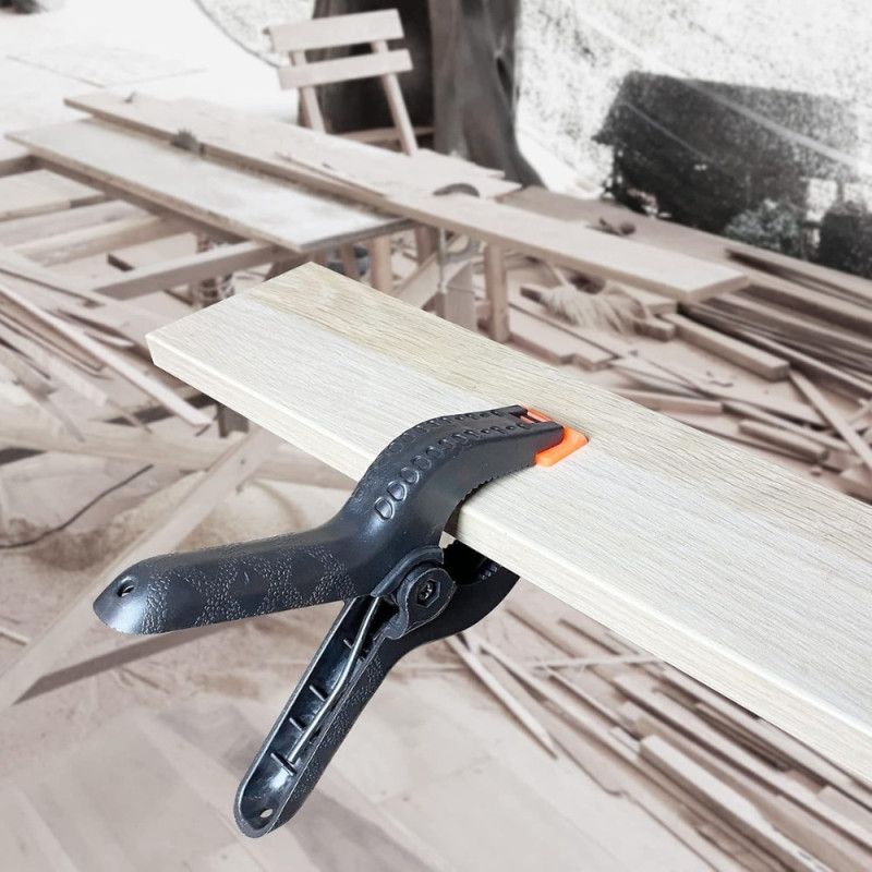 Pack de 4 Pinces à Ressort en Nylon Robuste Serre-Joint Polyvalent Pour Bricolage - Ouverture 75mm