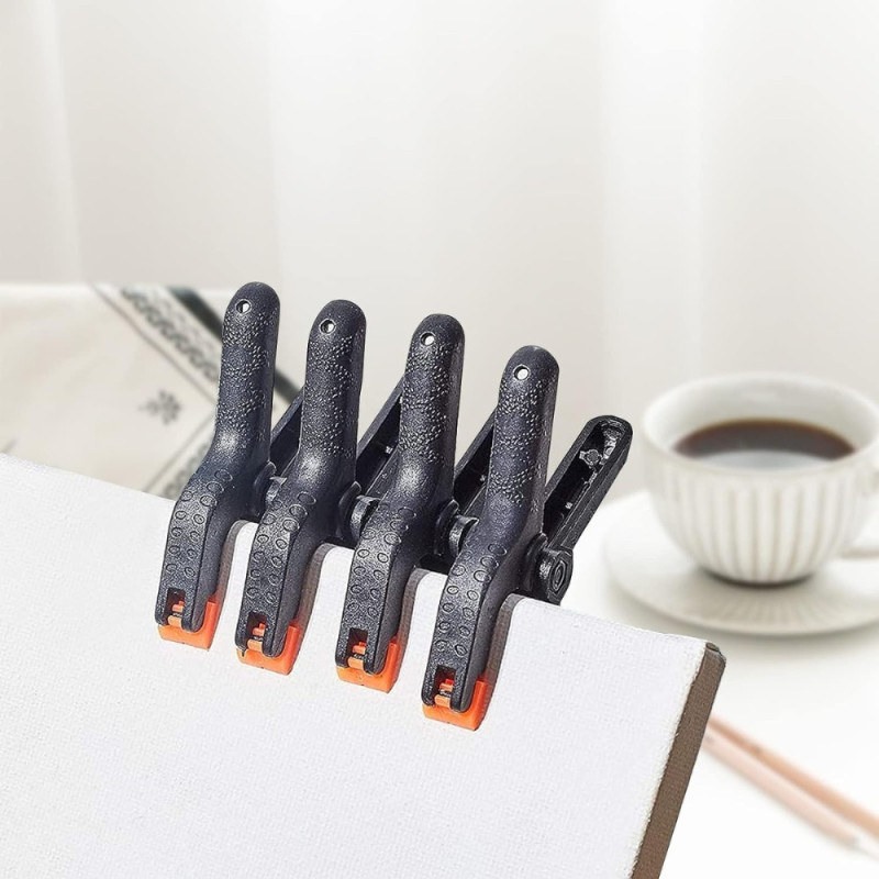 Pack de 4 Pinces à Ressort en Nylon Robuste Serre-Joint Polyvalent Pour Bricolage - Ouverture 75mm