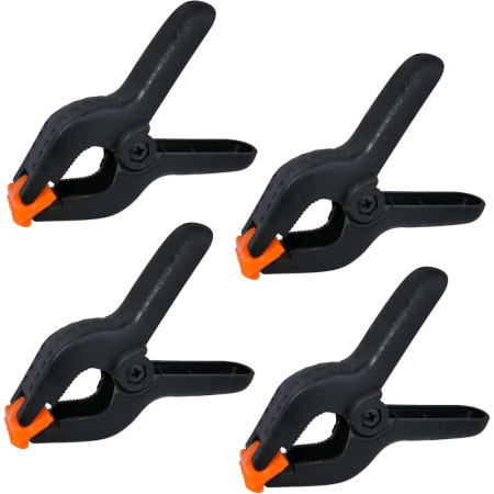 Pack de 4 Pinces à Ressort en Nylon Robuste Serre-Joint Polyvalent Pour Bricolage - Ouverture 75mm