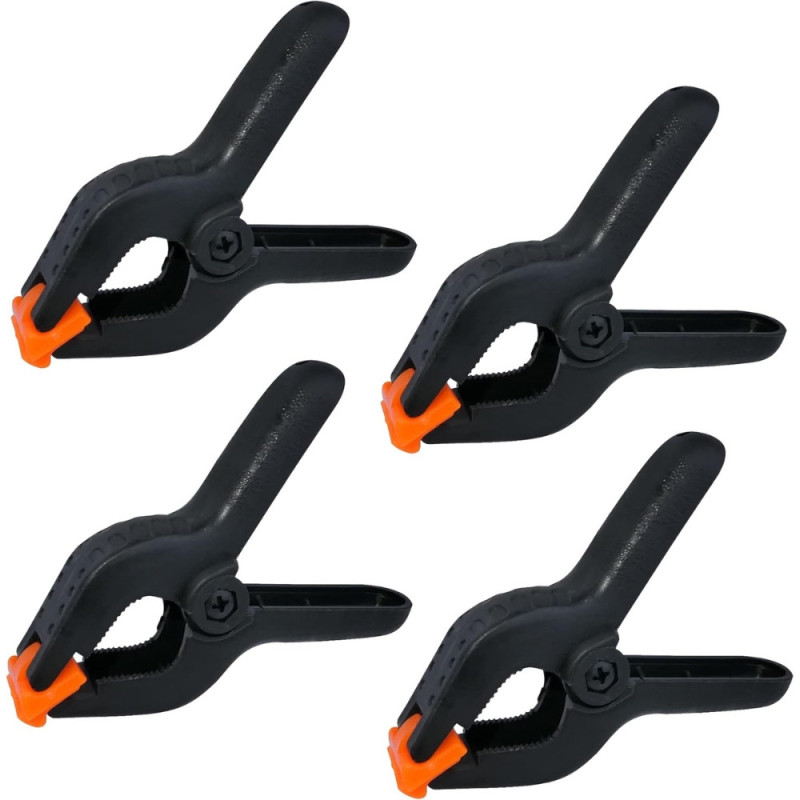Pack de 4 Pinces à Ressort en Nylon Robuste Serre-Joint Polyvalent Pour Bricolage - Ouverture 75mm