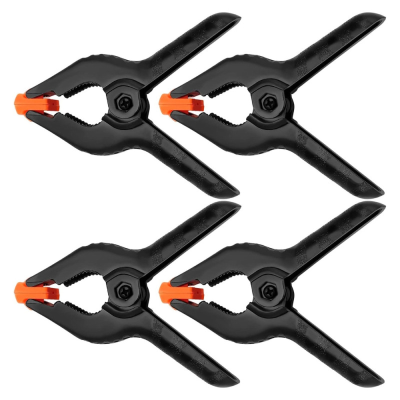 Pack de 4 Pinces à Ressort en Nylon Robuste Serre-Joint Polyvalent Pour Bricolage - Ouverture 50mm
