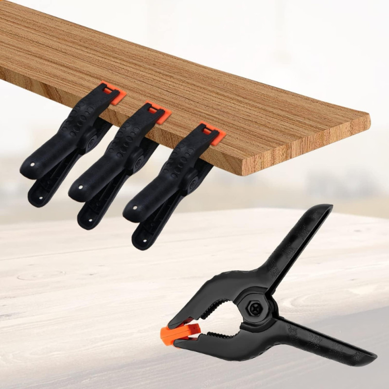 Pack de 4 Pinces à Ressort en Nylon Robuste Serre-Joint Polyvalent Pour Bricolage - Ouverture 50mm
