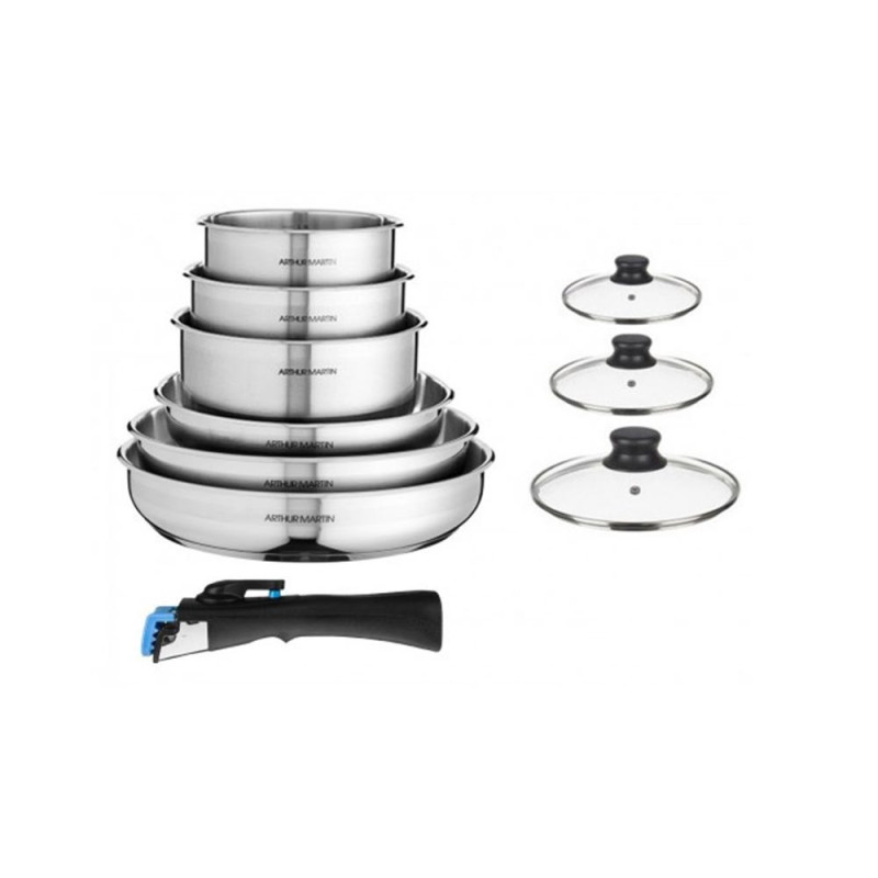 Batterie de Cuisine 10 Pièces Arthur Martin en Inox