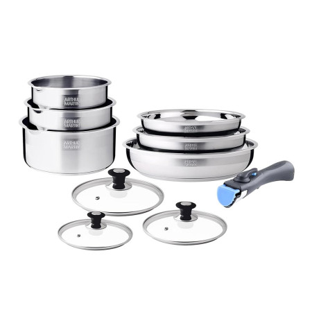 Batterie de Cuisine 10 Pièces Arthur Martin en Inox