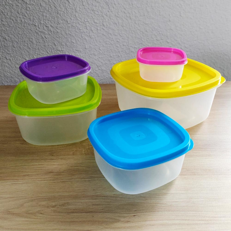 Lot de 5 Boîtes Alimentaires Hermétiques avec Couvercles pour Conservation et Réfrigération