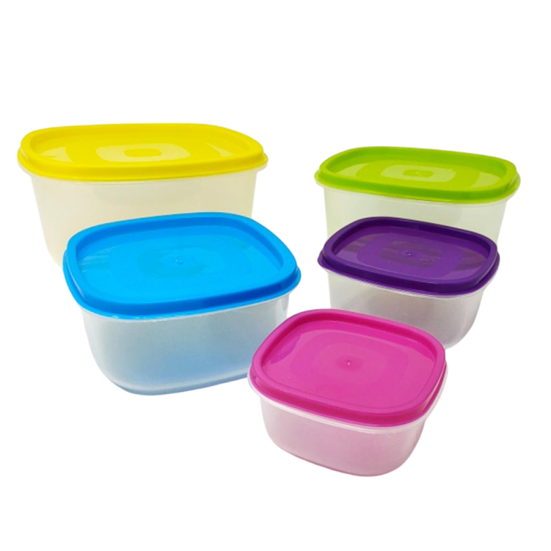 Lot de 5 Boîtes Alimentaires Hermétiques avec Couvercles pour Conservation et Réfrigération