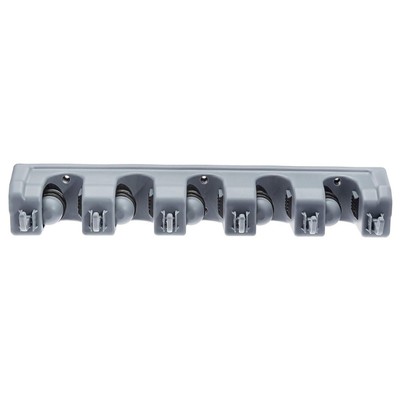 Accroche Balais Mural avec 5 Supports et 6 Crochets pour Ustensiles de Nettoyage avec Kit de Fixation