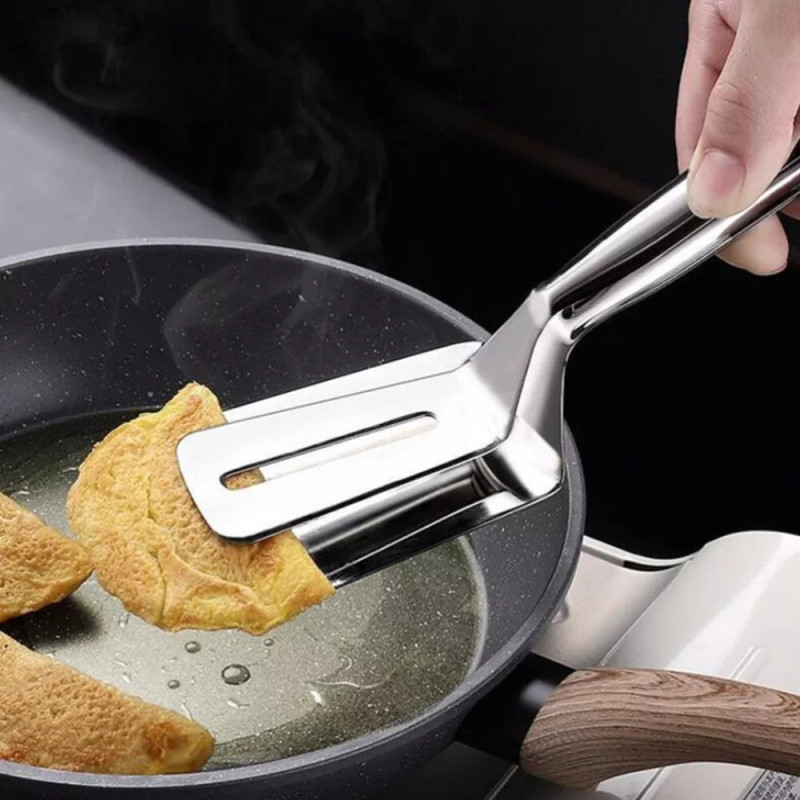 Pince à Frire de Cuisine en Acier Inoxydable Multifonction pour Viande au Barbecue et Plancha