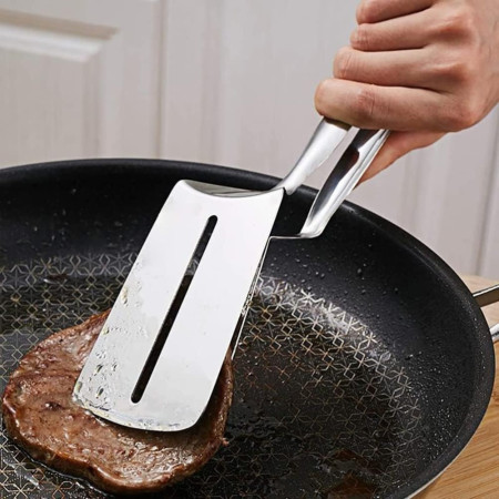 Pince à Frire de Cuisine en Acier Inoxydable Multifonction pour Viande au Barbecue et Plancha