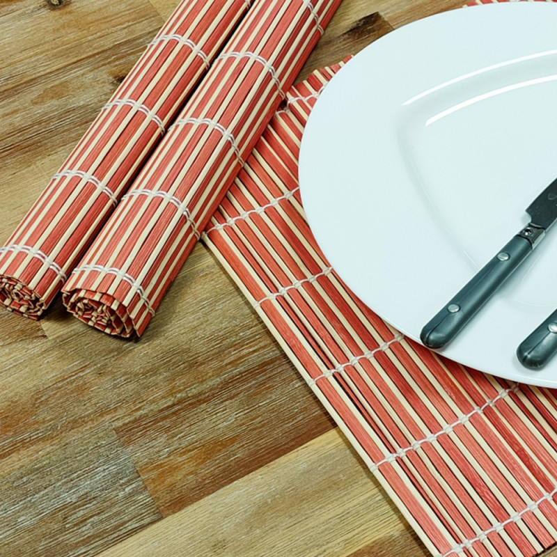 Lot de 4 Sets de Table en Bambou - Résistants et Faciles à Nettoyer