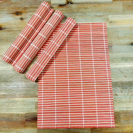 Lot de 4 Sets de Table en Bambou - Résistants et Faciles à Nettoyer