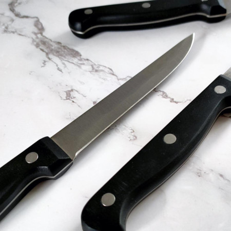 Lot de 3 couteaux à steak en acier inoxydable – Lame lisse 11 cm