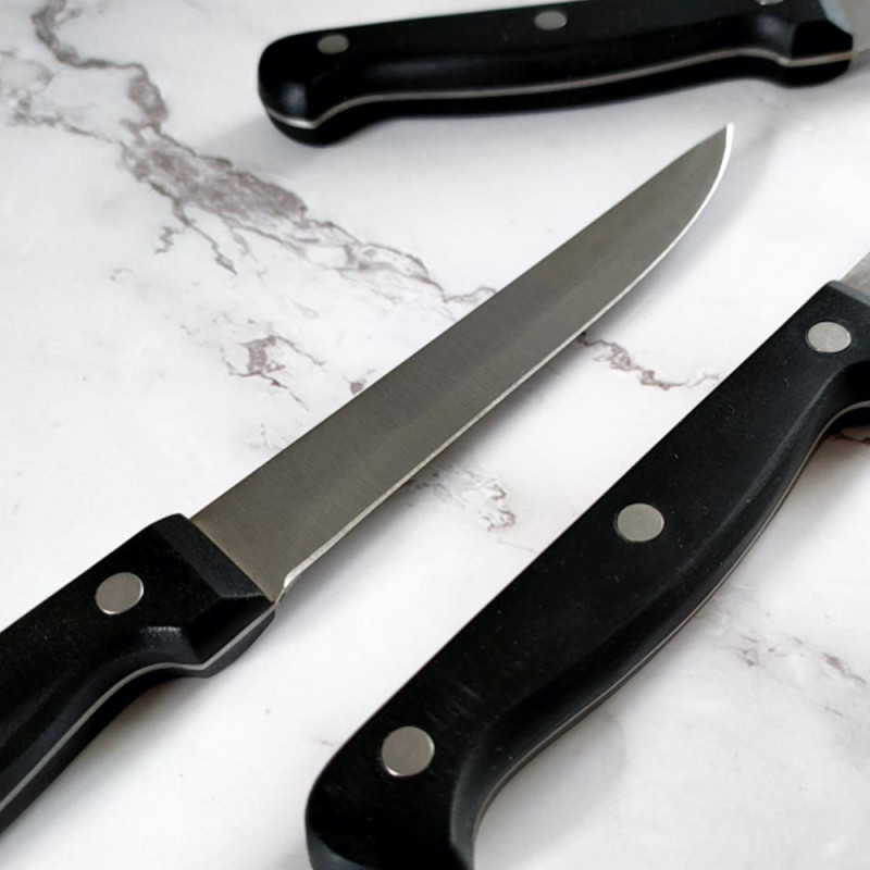 Lot de 3 couteaux à steak en acier inoxydable – Lame lisse 11 cm