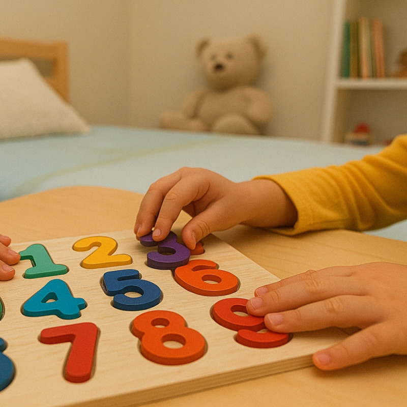 Pack De 2 Puzzles En Bois Jouet Éducatif Et Montessori Pour Enfants Lettres A-Z Et Chiffres 0-9 Dès 2 Ans