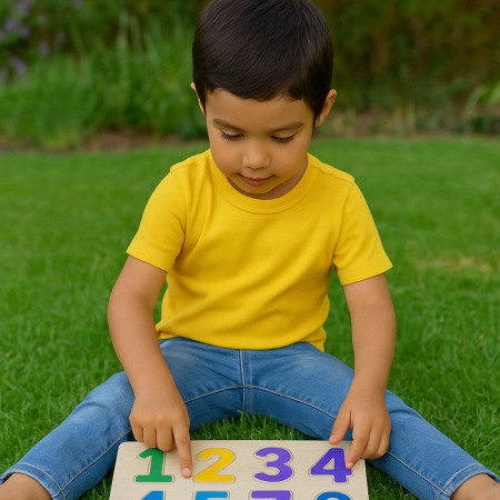 Pack De 2 Puzzles En Bois Jouet Éducatif Et Montessori Pour Enfants Lettres A-Z Et Chiffres 0-9 Dès 2 Ans