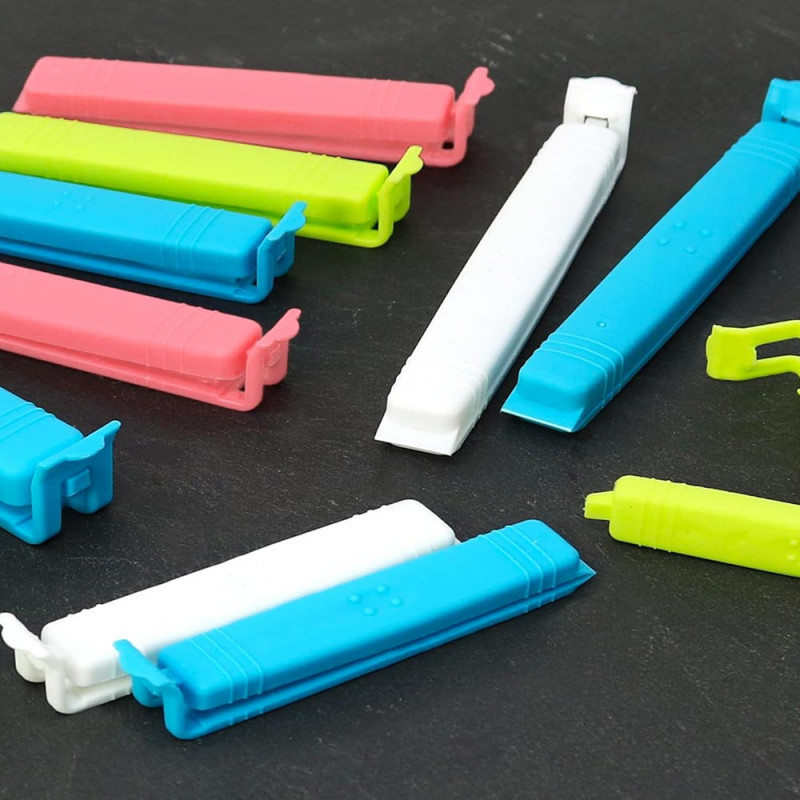 Clips de Fermeture Alimentaires (x18) – Réutilisables, Hermétiques et Colorés