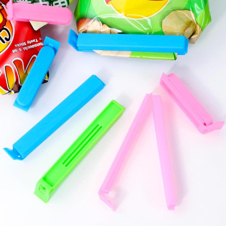 Clips de Fermeture Alimentaires (x18) – Réutilisables, Hermétiques et Colorés