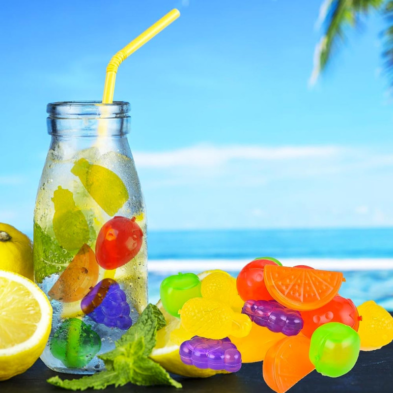 Glaçons réutilisables en forme de fruits – Lot de 20 pour boissons fraîches sans eau ajoutée
