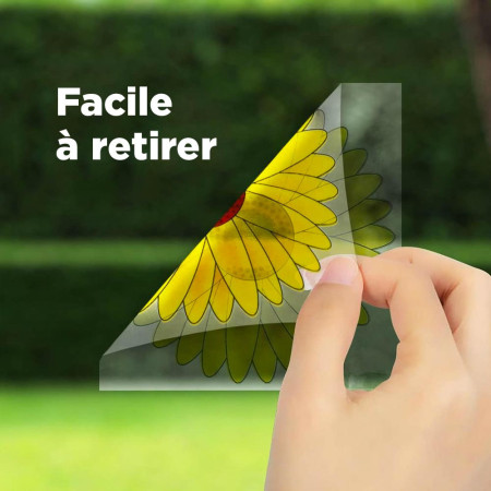 Stickers anti-mouches motif tournesol – Pack de 4, usage intérieur, non toxique