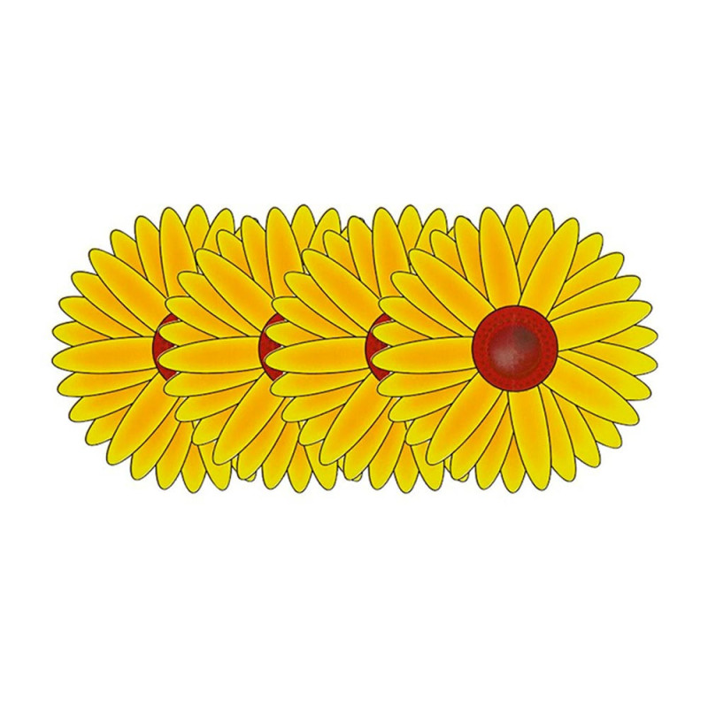 Stickers anti-mouches motif tournesol – Pack de 4, usage intérieur, non toxique