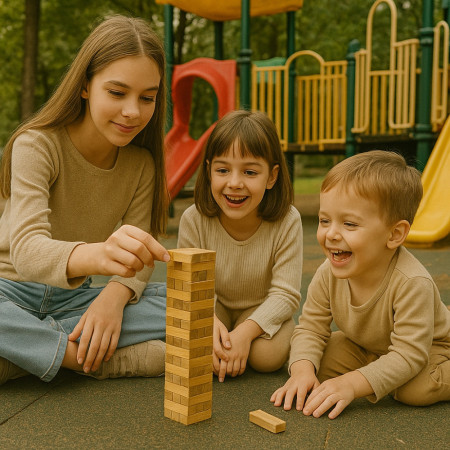Jeu de la Tour Infernale En Bois Format Voyage 12 Cm Jeu d'Adresse À Empiler Enfants Et Adultes 36 Blocs  - Dès 3 ans