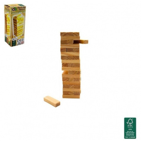 Jeu de la Tour Infernale En Bois Format Voyage 12 Cm Jeu d'Adresse À Empiler Enfants Et Adultes 36 Blocs  - Dès 3 ans