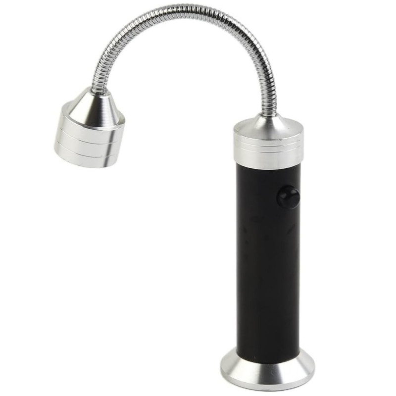 Lampe LED Barbecue avec Base Aimantée Tête Inclinable 360 Degrés Col Flexible 9 LEDs Blanches Pour Grill Camping Extérieur