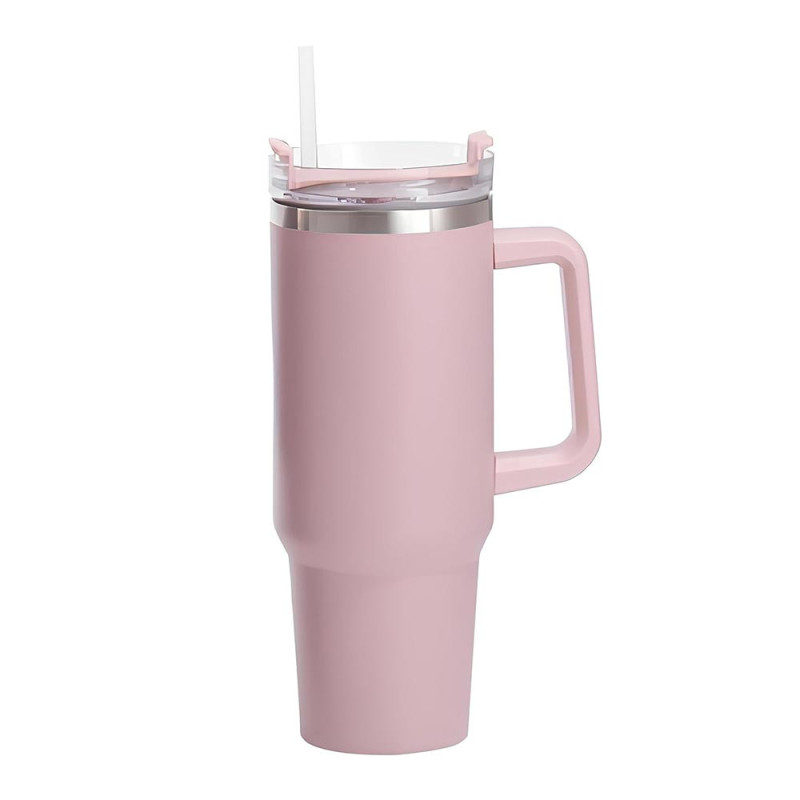 Mug Thermique Inox 1200ml avec Paille et Couvercle Étanche