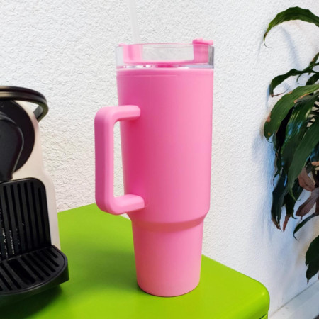 Mug Thermique 1100ml avec Paille et Poignée – Étanche et Lavable